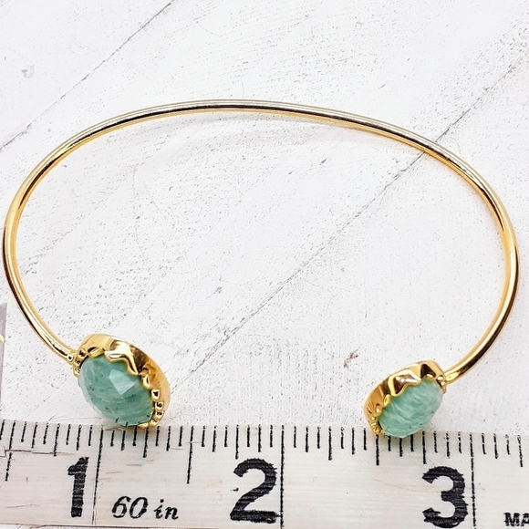 Genuine Amazonite Bezel bangle - Picture 6 of 10